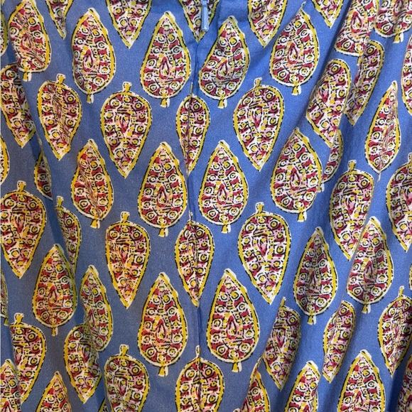 eShakti Plus Size 22W Sleeveless Fit & Flare Dress Blue Print 100% Cotton - Picture 2 of 14